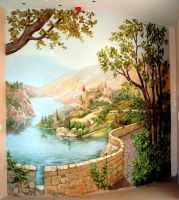 Прекрасная роспись стены у Ксении