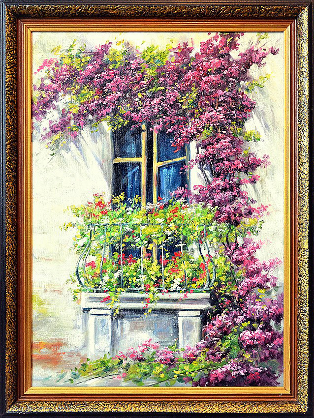 Картина «Цветы на балконе»